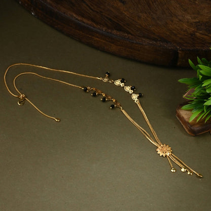 AanyaCentric Gold Plated Short Mangalsutra Set with Earrings - Distacart