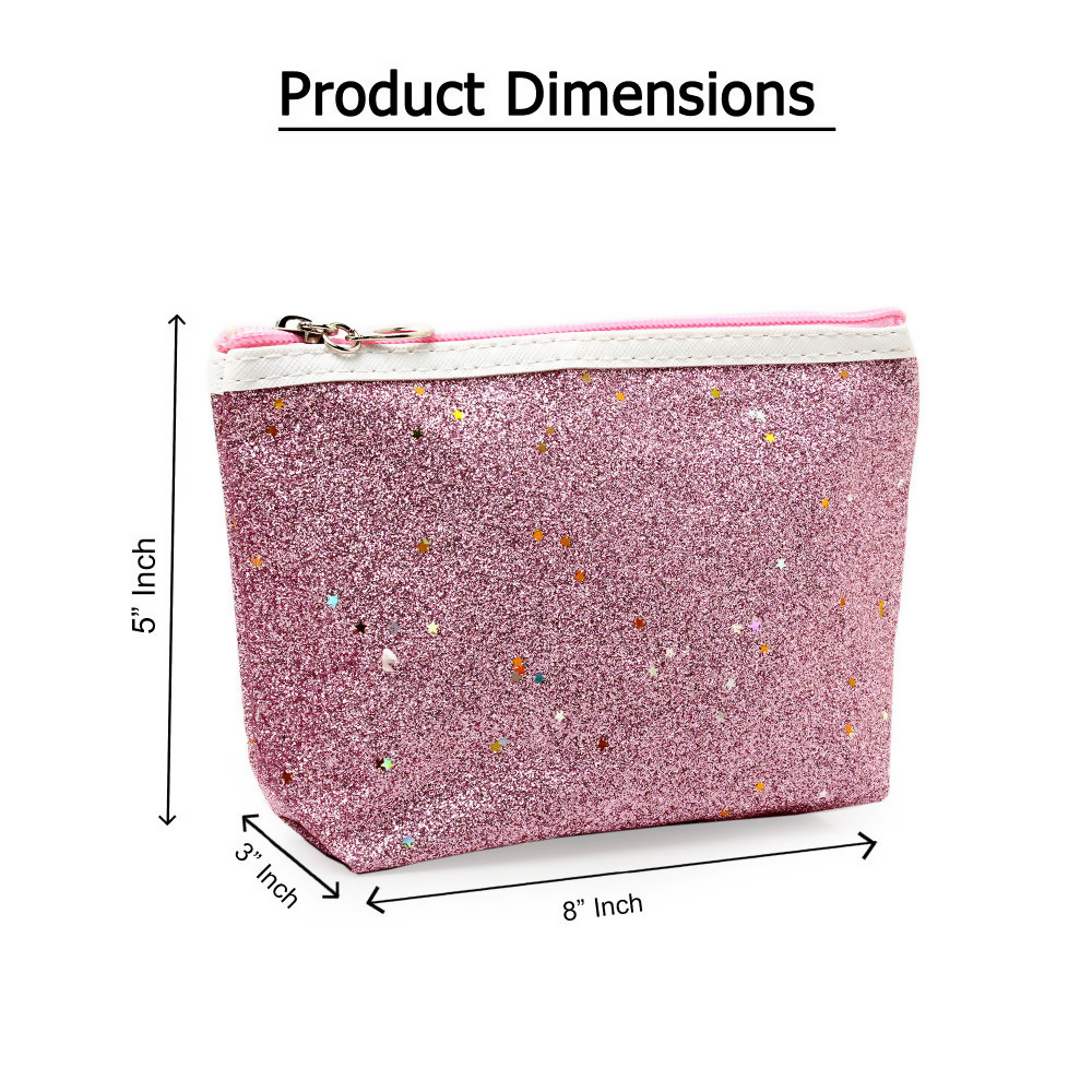 Bronson Professional Glitter Bling Mini Makeup Travel Pouch Kit - Dista
