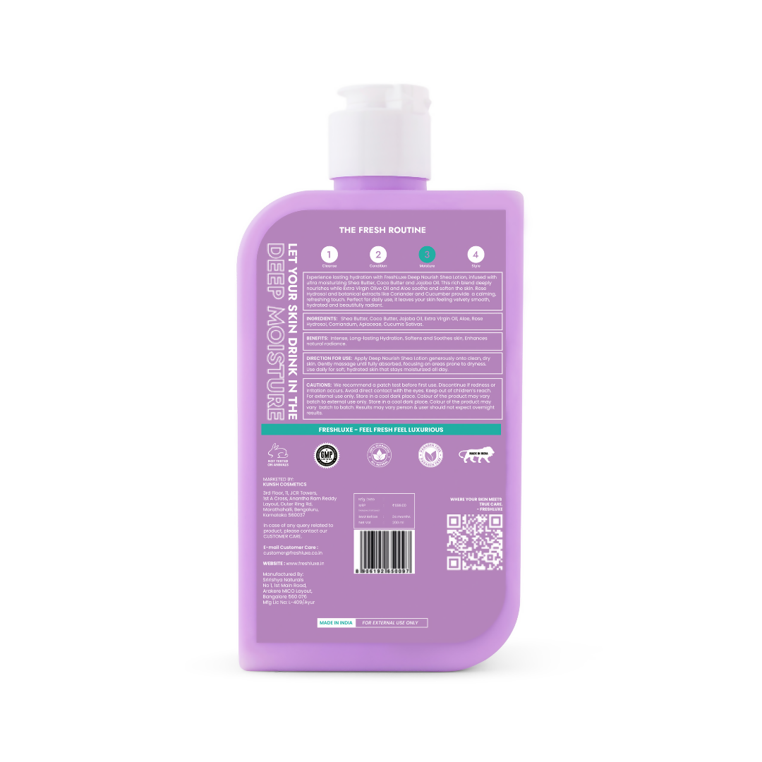 FreshLuxe Shea Butter Lotion with Coco Butter & Jojoba Oil