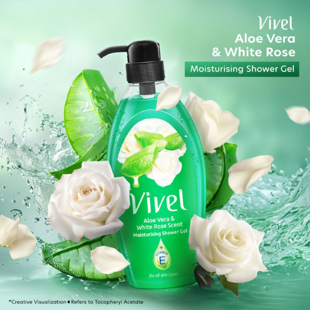 Vivel Aloe Vera & White Rose Scent Moisturizing Shower Gel