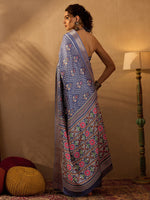 Thumbnail for NOZ2TOZ Women's Silk Blend Metallic Printed Designer Saree With Blouse Piece - Distacart