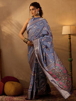 Thumbnail for NOZ2TOZ Women's Silk Blend Metallic Printed Designer Saree With Blouse Piece - Distacart