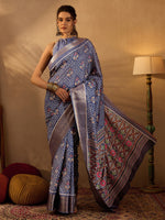 Thumbnail for NOZ2TOZ Women's Silk Blend Metallic Printed Designer Saree With Blouse Piece - Distacart