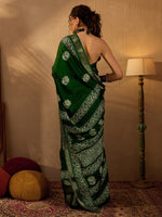 Thumbnail for NOZ2TOZ Women's Silk Blend Green Printed Designer Saree With Blouse Piece - Distacart