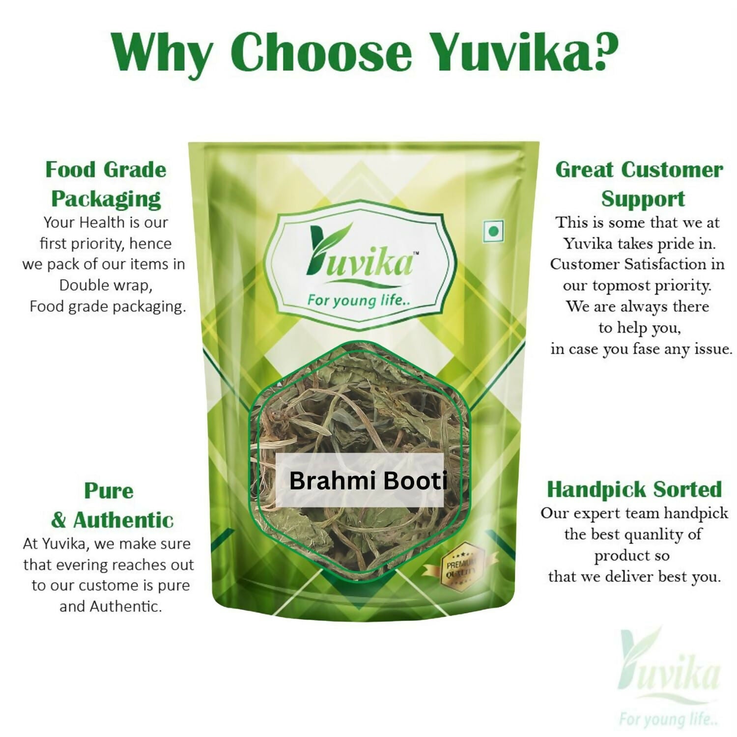 Yuvika Brahmi Booti - Gotu Kola - Bacopa Monnieri Linn - Indian Pennywort