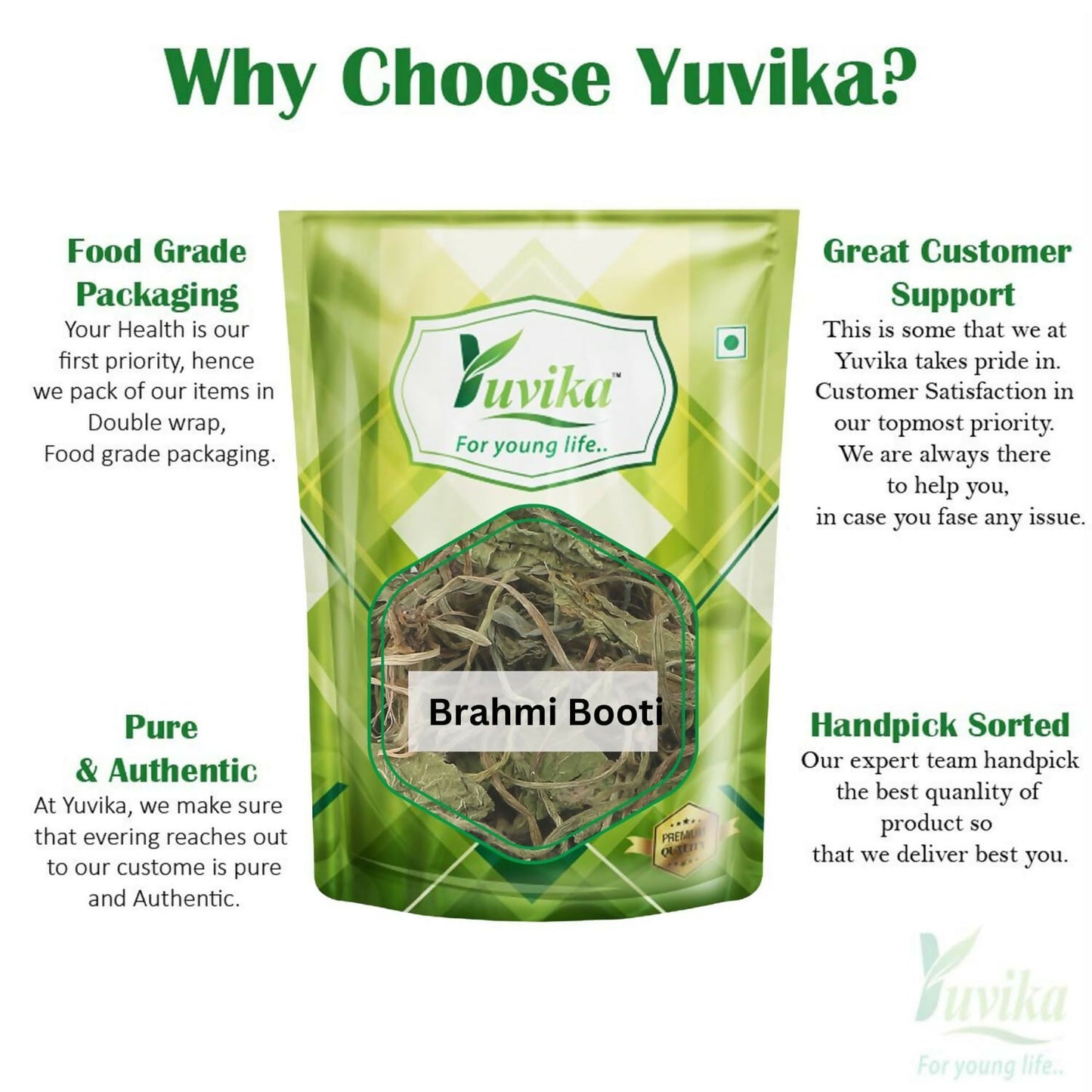 Yuvika Brahmi Booti - Gotu Kola - Bacopa Monnieri Linn - Indian Pennywort - Distacart