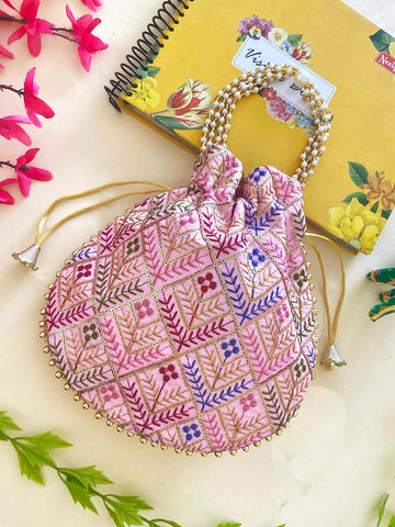 Joban Fashion Potli Bags - Pink - Dista