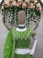Thumbnail for Preksha Creation Green Foux Georgette With Thread With 9Mm Sequence Women Lehenga Choli - Distacart