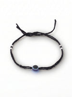 Thumbnail for NVR Women Set of 2 Black Beaded Evil Eye Anklet - Distacart