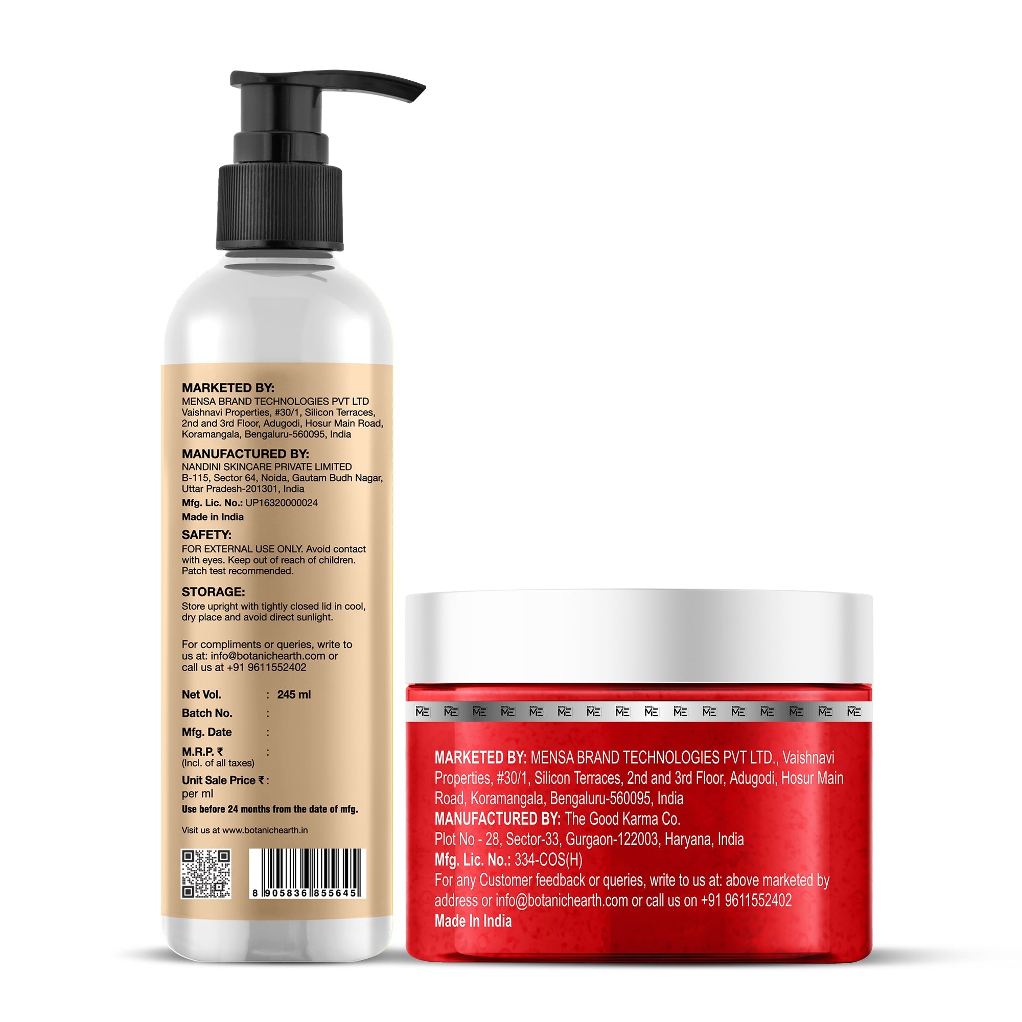 Botanic Hearth Oat & Niacinamide Bodywash & Hibiscus Scrub Combo - Distacart