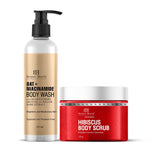Thumbnail for Botanic Hearth Oat & Niacinamide Bodywash & Hibiscus Scrub Combo - Distacart
