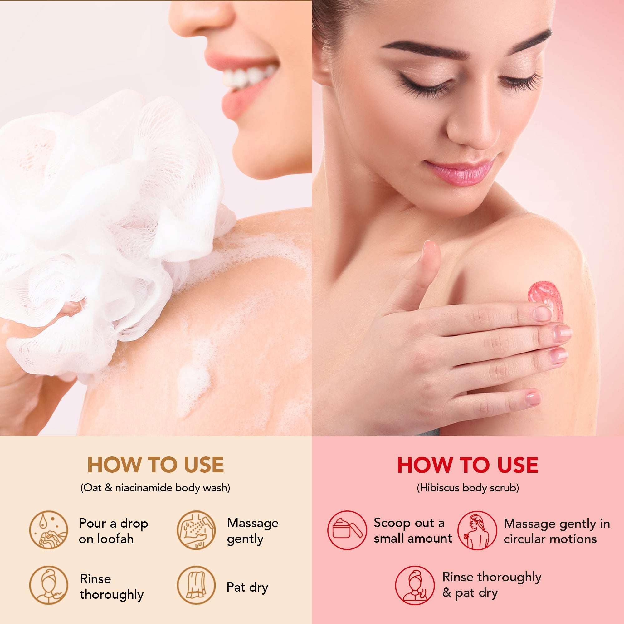 Botanic Hearth Oat & Niacinamide Bodywash & Hibiscus Scrub Combo - Distacart