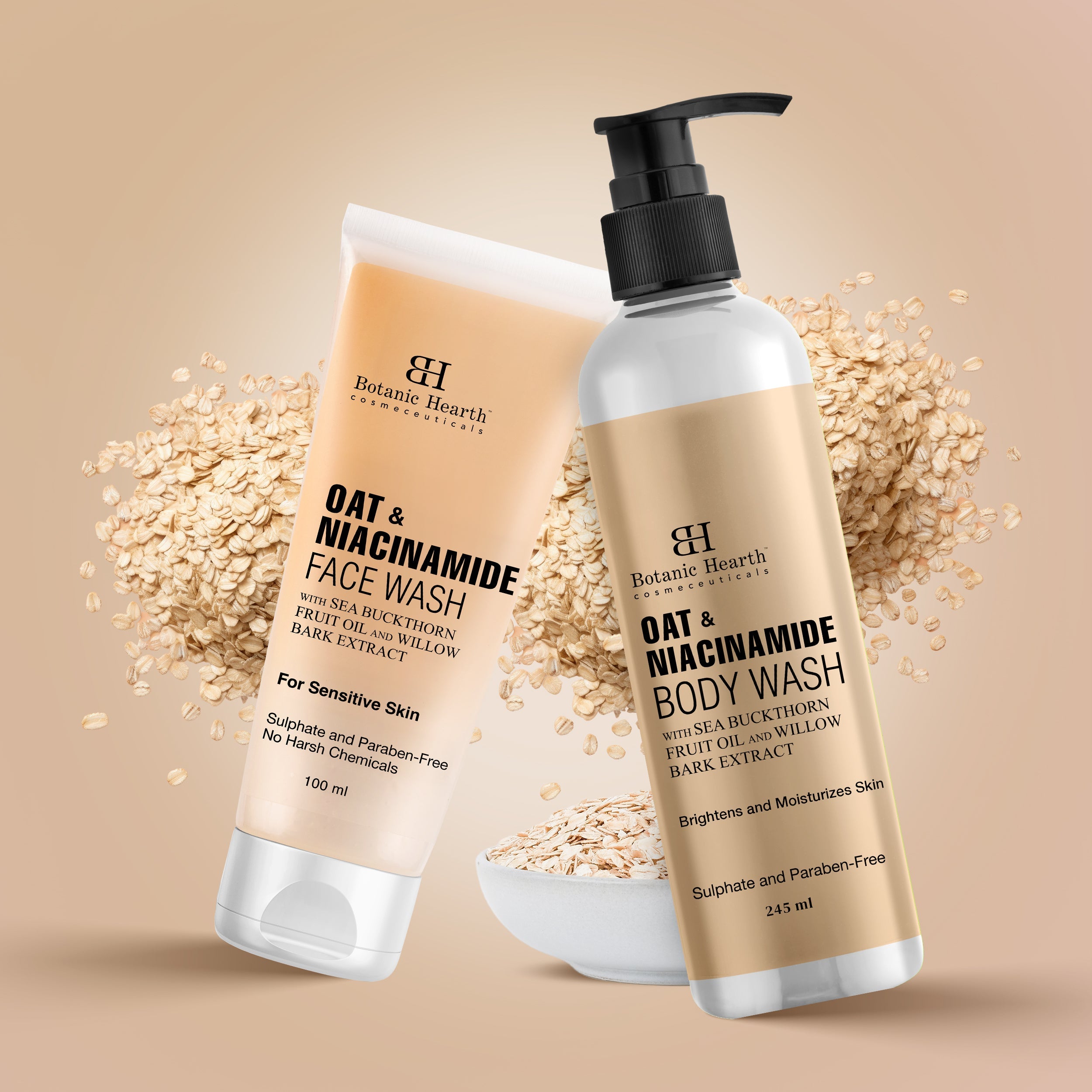 Botanic Hearth Oat & Niacinamide Bodywash - Facewash - Distacart