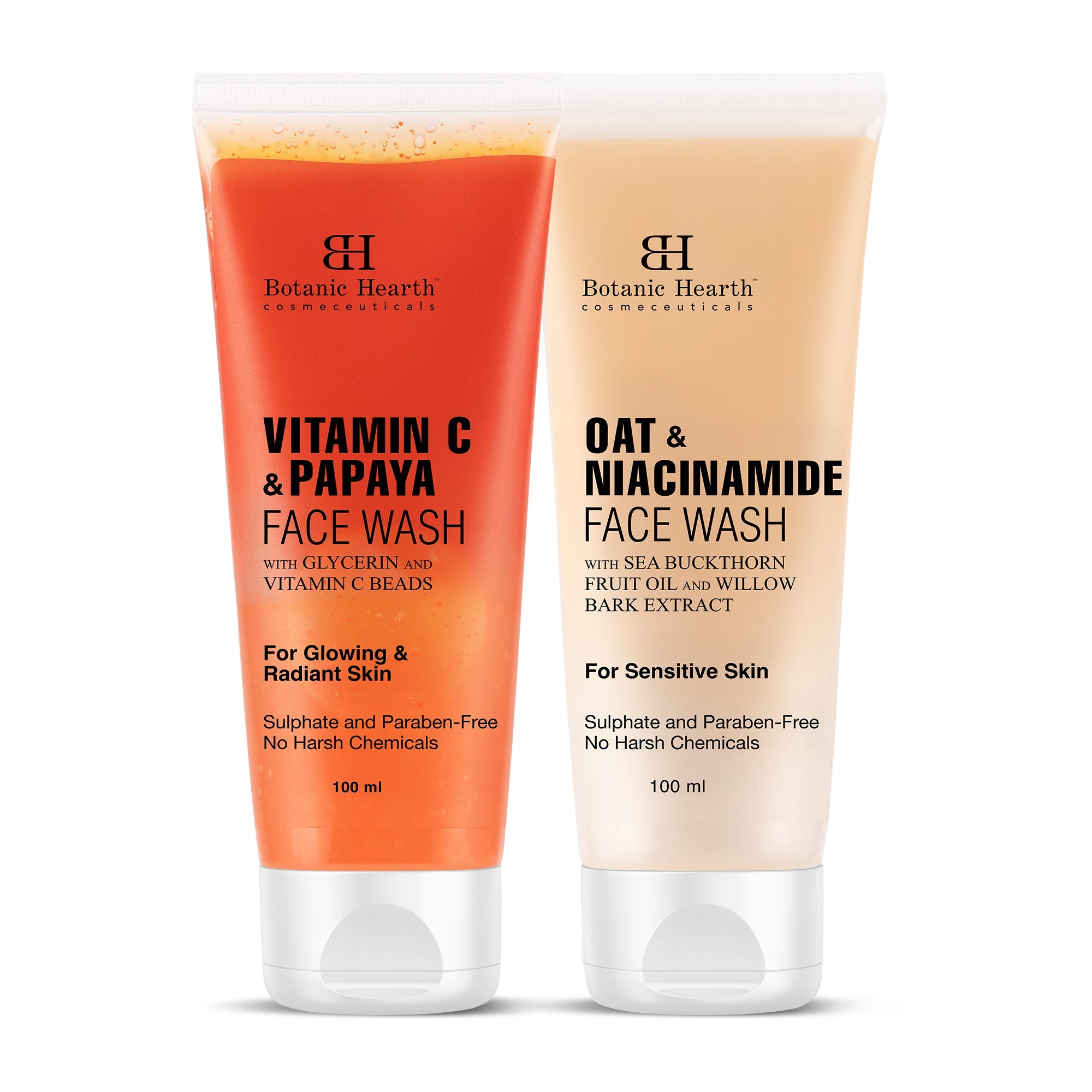 Botanic Hearth Papaya & Vitamin C with Oat & Niacinamide Face Wash Set of 2, 100 ml Each - Distacart