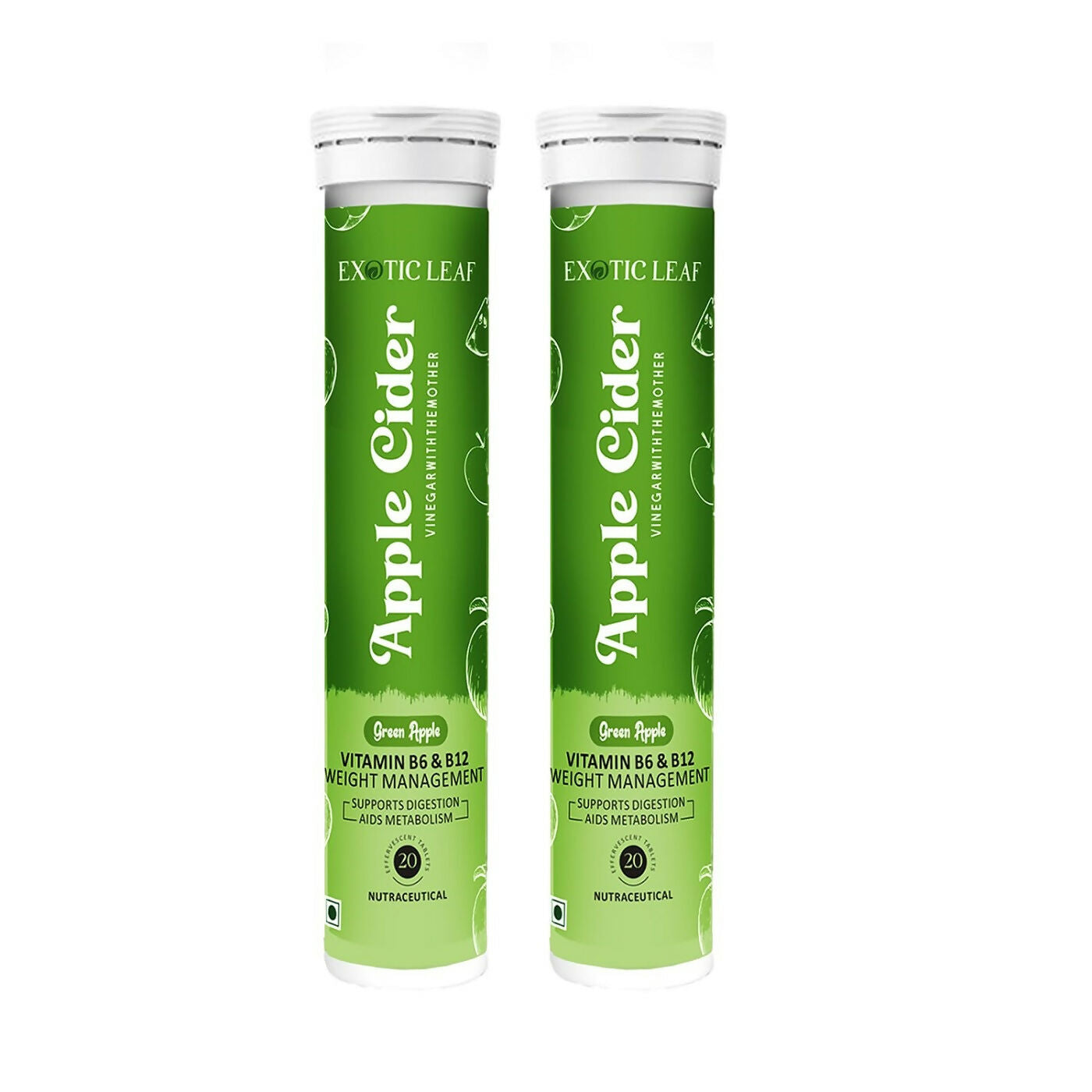 Exotic Leaf Green Apple Cider Vinegar Tablets - Distacart