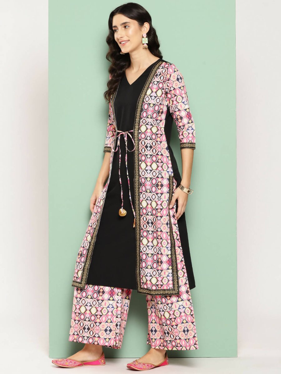 Ahalyaa Women's Traditional wear Kurta Set - Black - Distacart