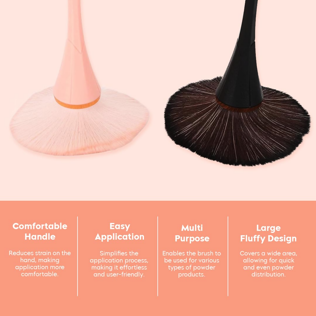 Gleva Multipurpose Professional Powder & Blush Cheek Brush - Pink Brush - Distacart