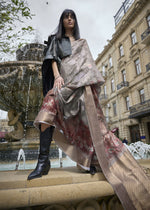 Thumbnail for Lovely Brown & Grey Polly Brasso Designer Saree - Emponline - Distacart