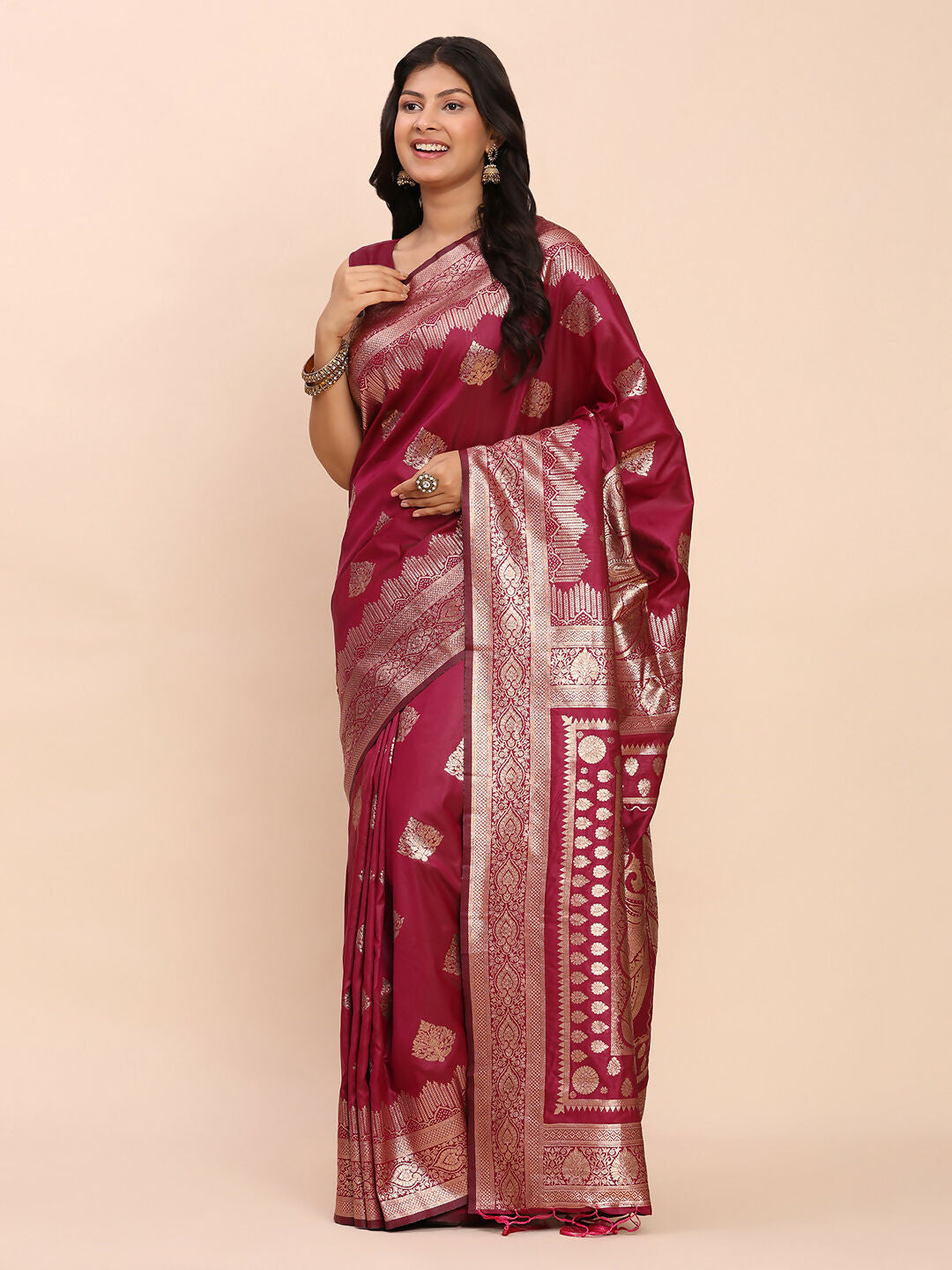 Astita Banarasi Silk Magenta Saree