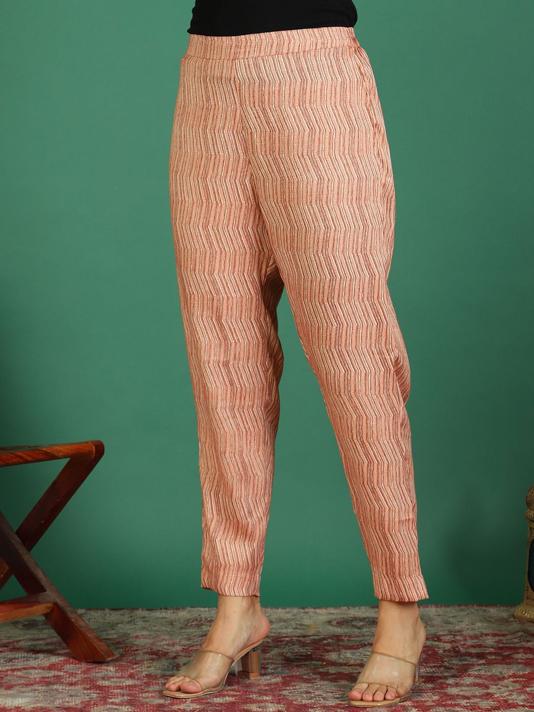 Sangria Printed Round- Neck Kurta & Trousers With Dupatta