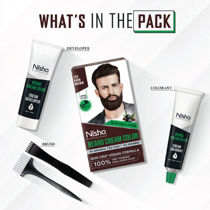 Nisha Beard Colour for Men - Dark Brown - Distacart