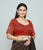 Thumbnail for Joban Fashion Women's Red Embroidered Stitched Blouse