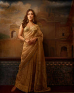 Thumbnail for Joban Fashion Beige Rose Gold Silk Party Wear Sarees - Distacart