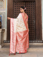 Thumbnail for Anaita Off White Silk Woven Saree With Blouse - Distacart