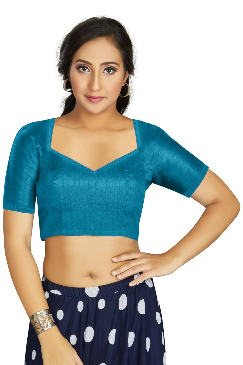 Aastha Fashion Women's Firozi Art Silk Designer Traditional Readymade Blouse - Distacart