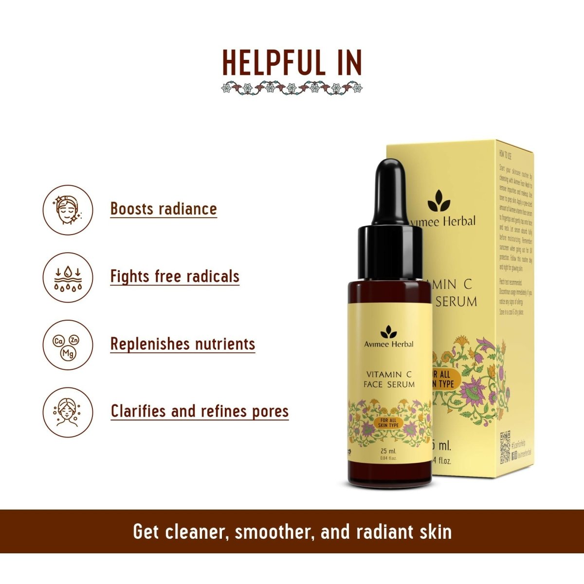 Avimee Herbal Vitamin C Serums For Face: Glowing Skin & Anti-Aging Benefits - Distacart