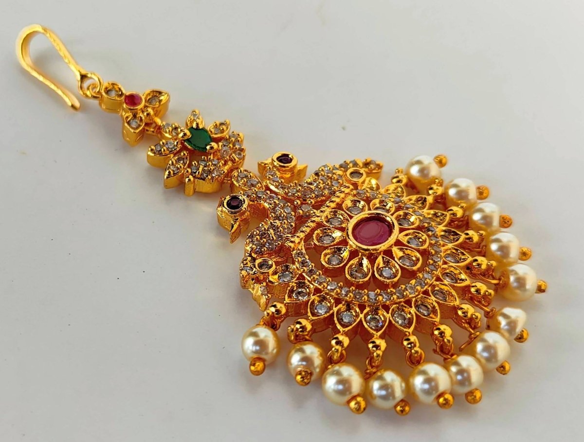 AD Peacock Bridal Maang Tikka - Distacart