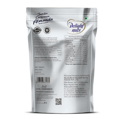 Delight nuts Jumbo California Almonds Roasted And Salted - Dista