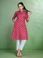 Thumbnail for Sangria Printed Pure Cotton Kurta - Distacart