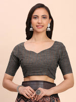 Thumbnail for Astita Linen Cotton Cream Saree