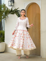 Thumbnail for Functional Designer Off white Jam Silk Anarkali suit with Dupatta-Anbazaar - Distacart