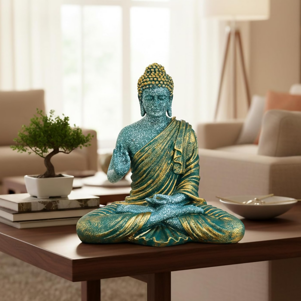 ESPLANADE Resin Meditating Buddha Showpiece - Dista