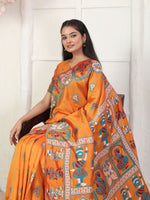 Thumbnail for Astita Silk Blend Orange Saree