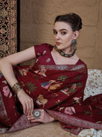 Thumbnail for Anouk Kalamkari Zari Silk Blend Sungudi Saree
