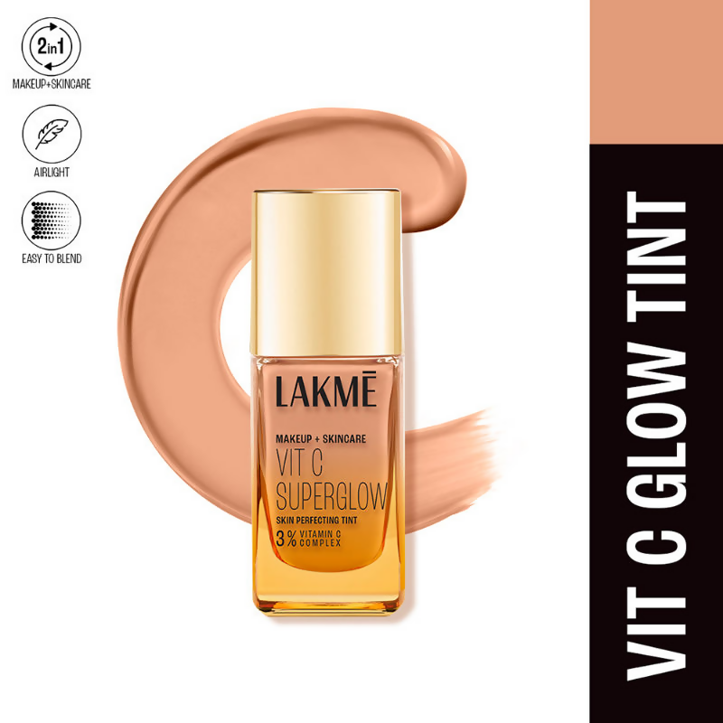 Lakme Vitamin C Superglow Skin Perfecting Tint with 3% Vit C - Cool Rose - Distacart