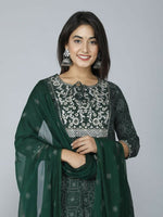 Thumbnail for Alvano Women's Attractive And Stylish Rayon Anarkali Kurta With Pant And Dupatta - Distacart