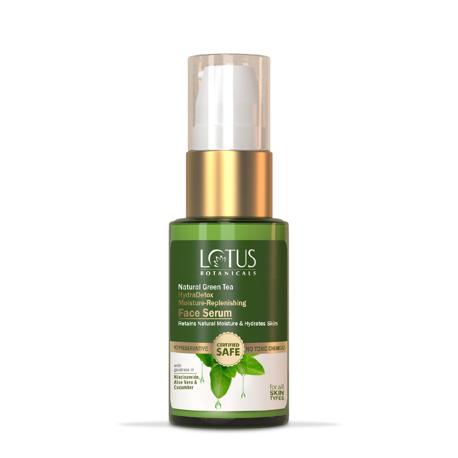 Lotus Botanicals Natural Green Tea HydraDetox Moisture - Replenishing Face Serum - Distacart
