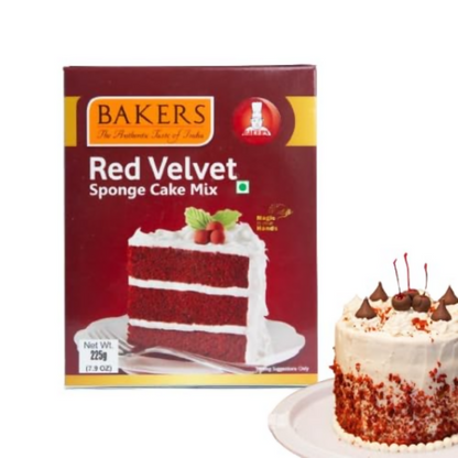 BAKERS Black Forest Sponge Cake Mix , Red Velvet Sponge Cake Mix - Dista