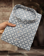 Thumbnail for Neera Trendz Grey Cotton Thread Embroidery Men's Kurta Pajama - Distacart