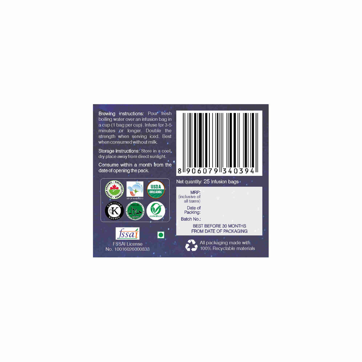 Organic Wellness Ow'real Om Shanti Teabags - Distacart