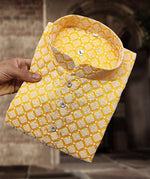 Thumbnail for Neera Trendz Yellow Cotton Thread Embroidery Men's Kurta Pajama - Distacart