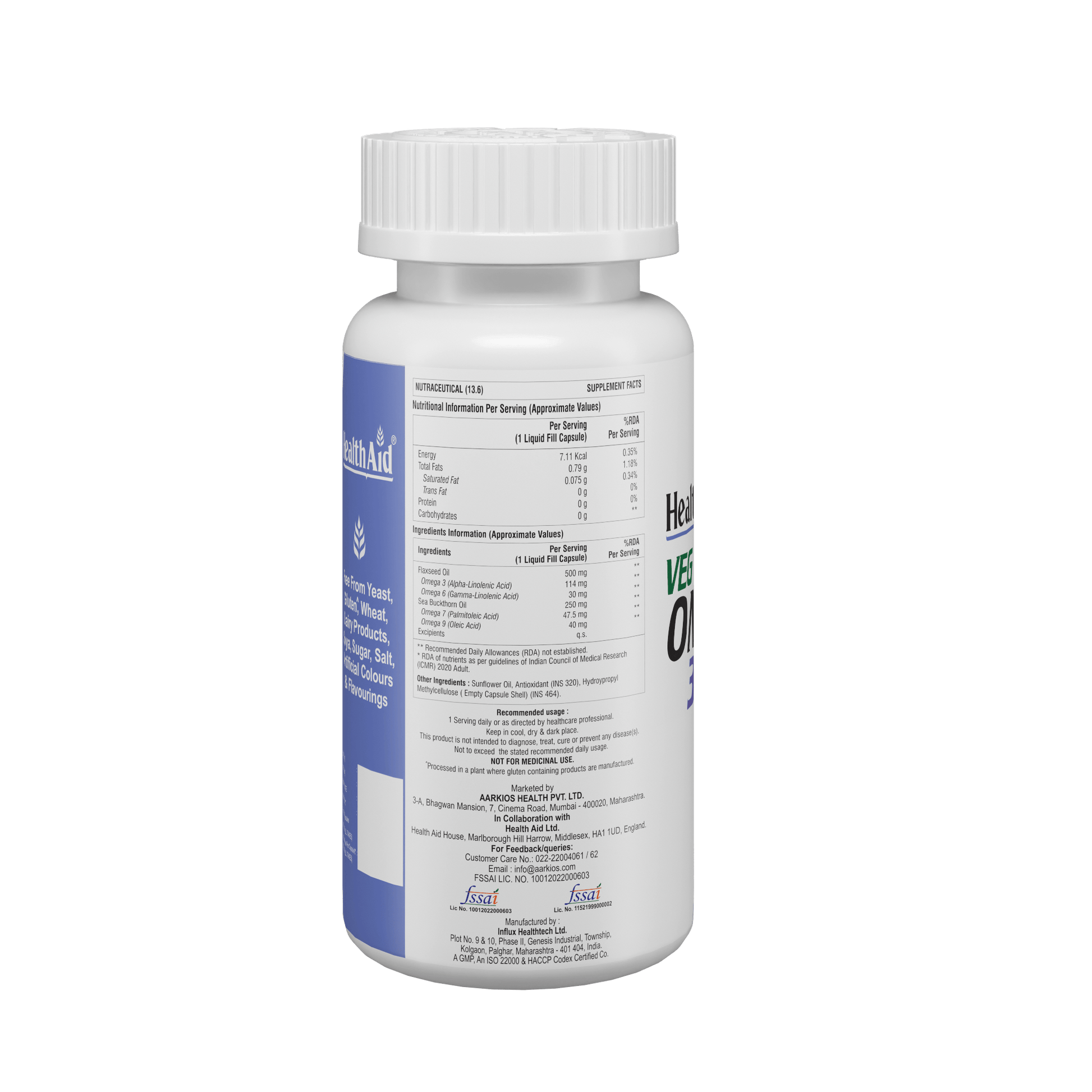 HealthAid Veg Omega 3.6.7.9 Capsules - Distacart