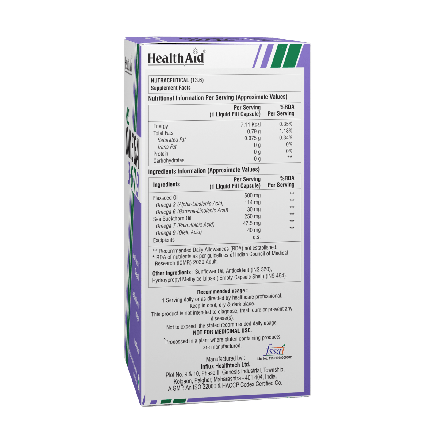 HealthAid Veg Omega 3.6.7.9 Capsules - Distacart