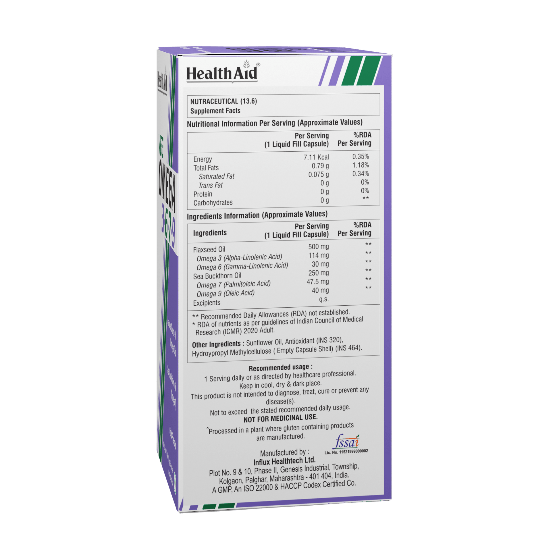 HealthAid Veg Omega 3.6.7.9 Capsules - Distacart