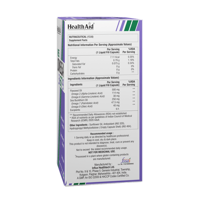 HealthAid Veg Omega 3.6.7.9 Capsules - Distacart