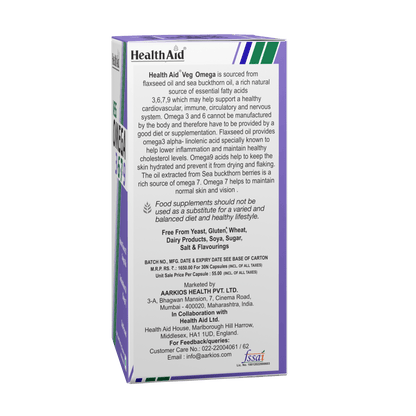 HealthAid Veg Omega 3.6.7.9 Capsules - Distacart